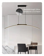 Lustre Arc LED Contemporain Dimmable — Cuisine et Restaurant — Design Épuré