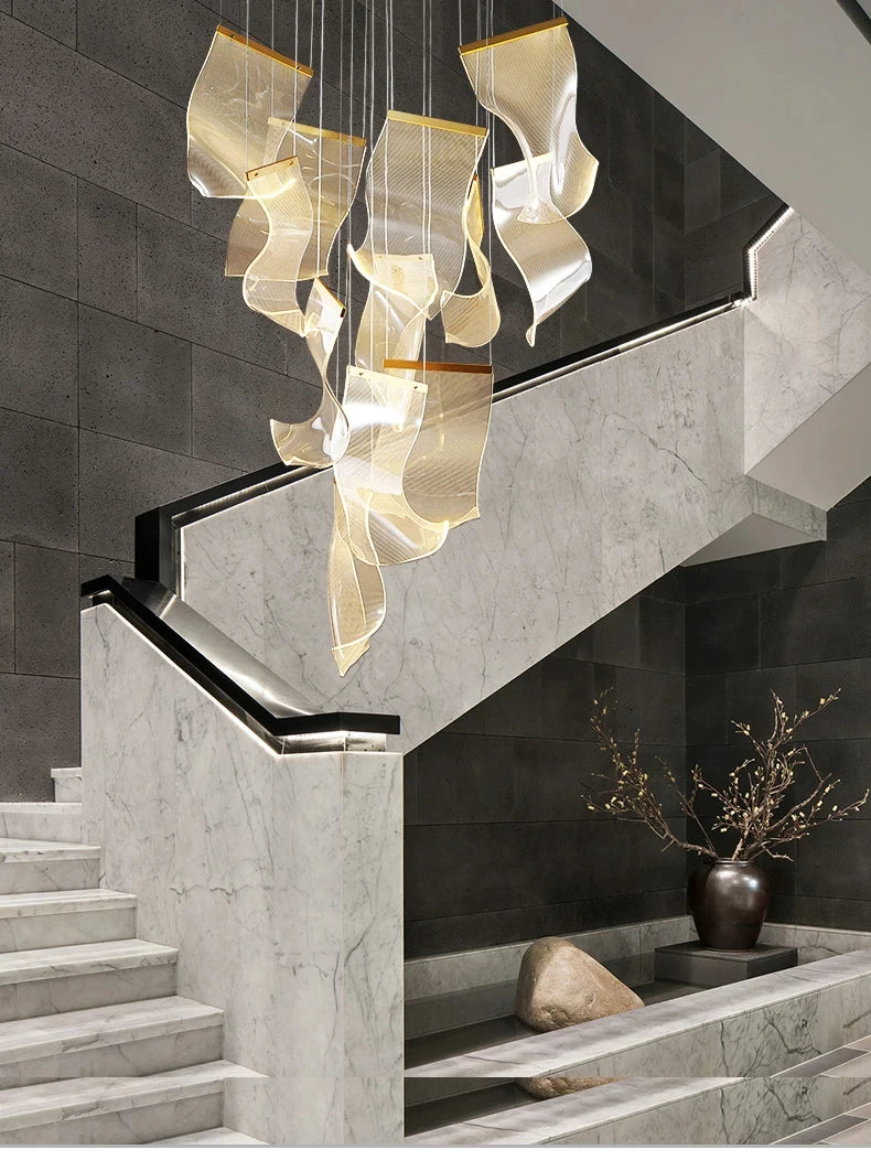 Lustre LED Moderne Salon — Escalier
