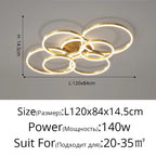 Lustre Chambre Adulte — Doré 3 anneaux