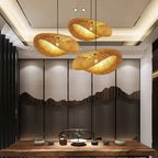 Lustre Bambou Tressé Artisanal Vintage LED - Suspension Naturelle