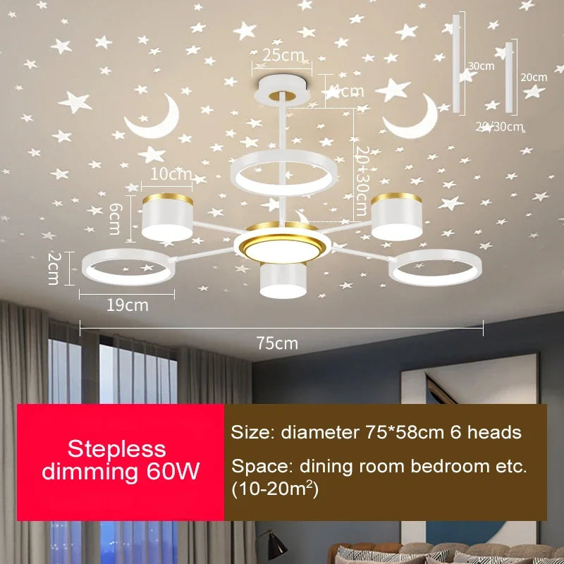 Lustre Moderne LED — Blanc