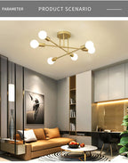 Lustre Industriel Design — Fer Forgé 6 Têtes — Salon et Salle à Manger LED