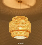 Suspension Bambou Moderne 30/40/50cm | Lustre Minimaliste Naturel | Luminaire Boho Scandinave