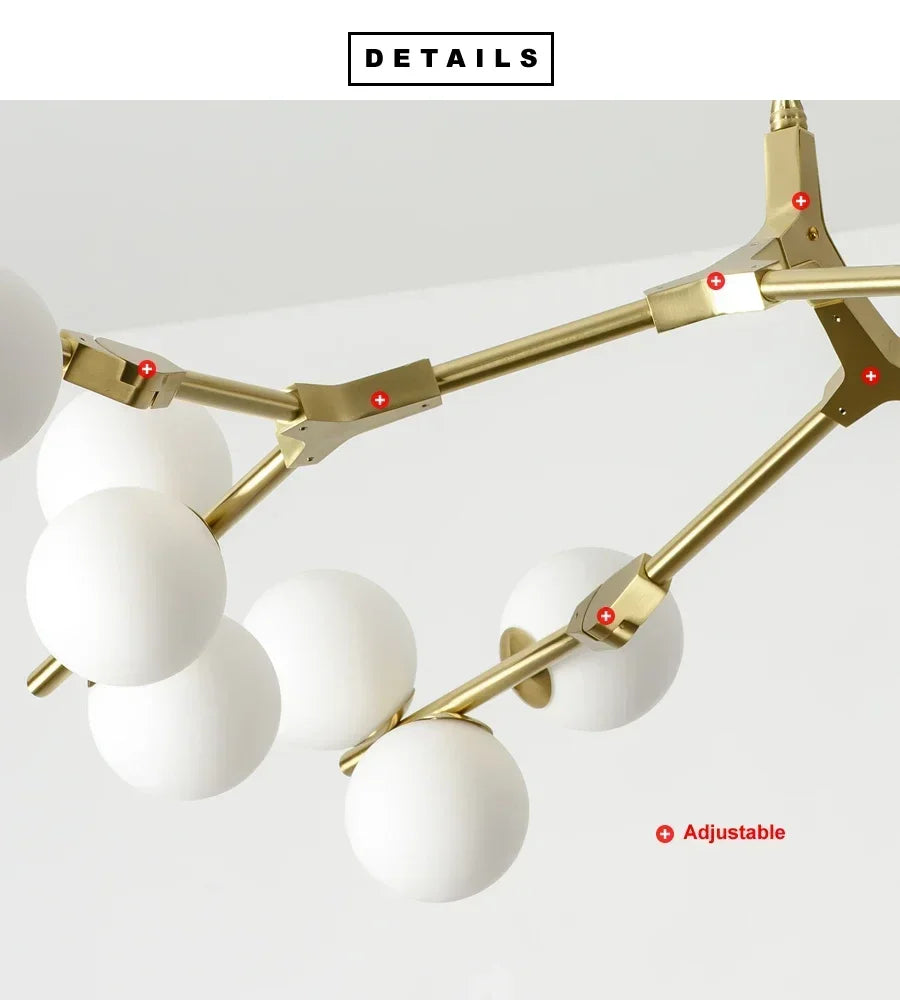 Lustre Boule Design — Noir 24 ampoules