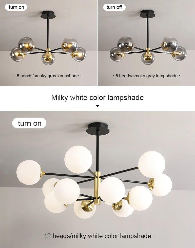 Lustre Boule En Verre — Plafonnier Boule Moderne