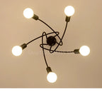 Lustre Chambre Adulte Doré — LED — Noir 5 ampoules