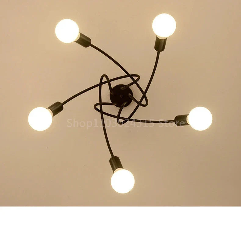 Lustre Chambre Adulte Doré — LED — Noir 3 ampoules