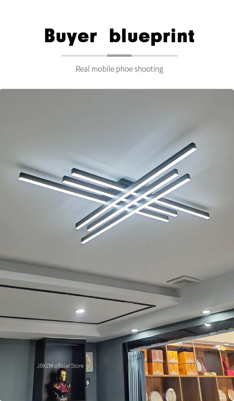 Lustre LED Chambre — Noir