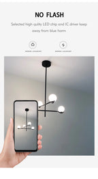 Lustre Noir Moderne — Verre