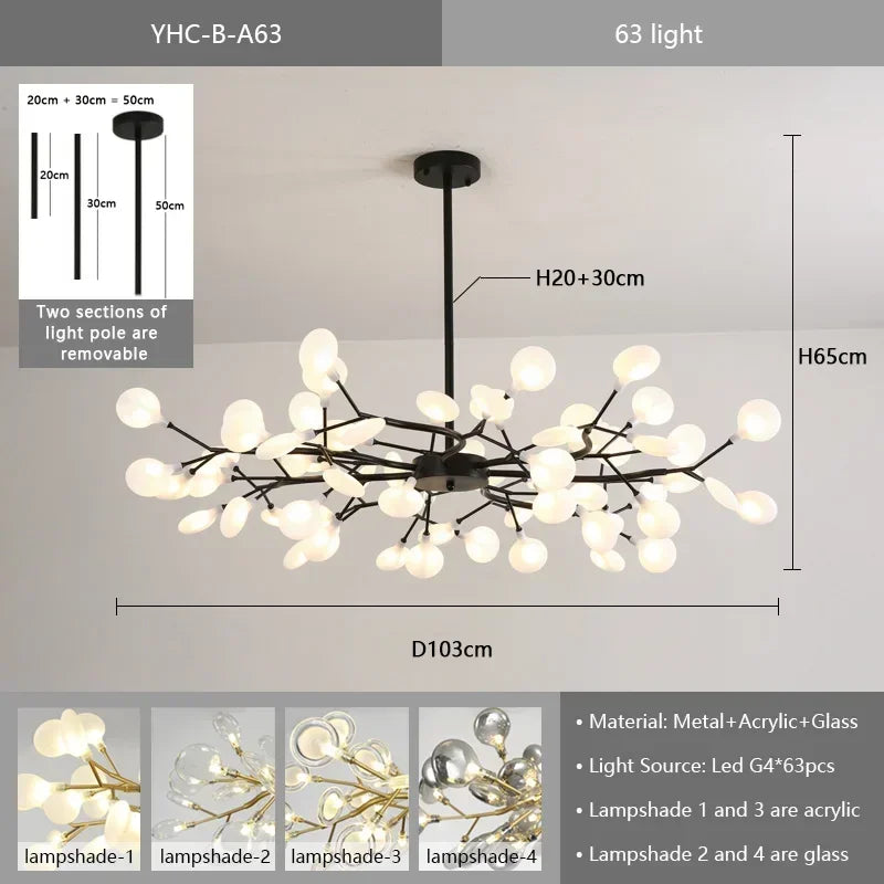 Lustre Araignée Design — Noir A 18 ampoules