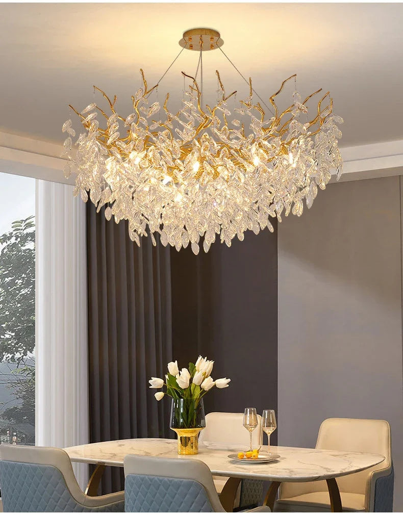 Grand Lustre Salle à Manger — Cristal Grand Format — Rond 45cm