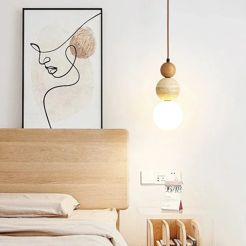 Suspension Design Bauhaus Crème — Pierre et Bois Médiéval — Chambre et Bar