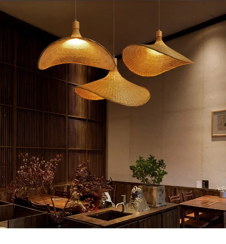 Suspension Bambou Artisanale LED - Lustre Design Naturel 2025