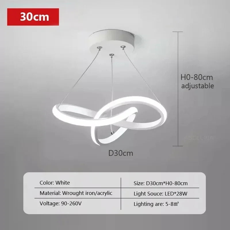 Lustre Nordique LED Design — Simple Créatif — Salon Chambre et Couloir