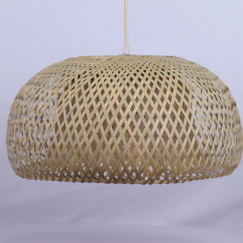 Lustre Bambou Artisanal 30/38/45cm | Suspension Rotin Fait Main | Luminaire Naturel Boho