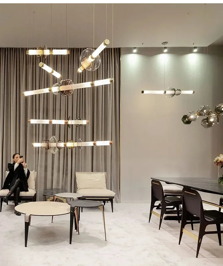 Lustre pour Salon Moderne — Verre