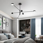 Lustre Chambre Ado — Noir — Doré M 8 ampoules 140cm