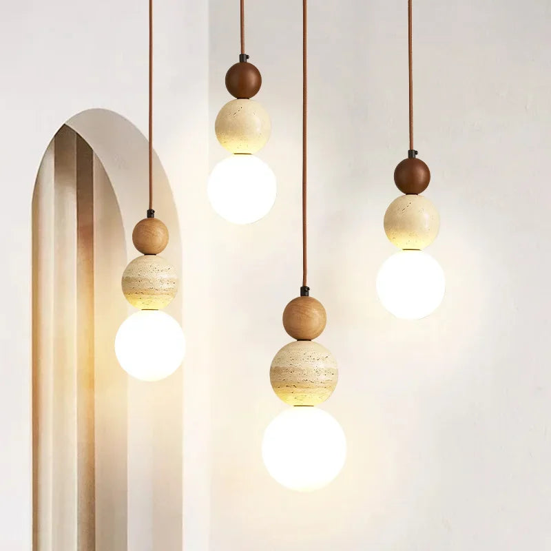 Suspension Design Bauhaus Crème — Pierre et Bois Médiéval — Chambre et Bar
