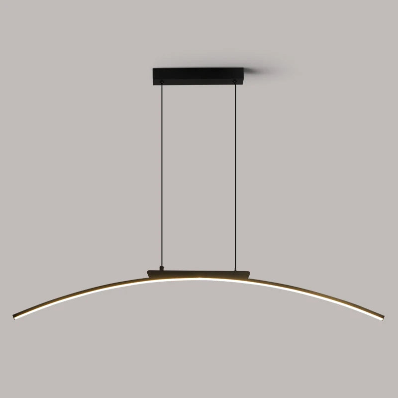 Lustre Arc LED Contemporain Dimmable — Cuisine et Restaurant — Design Épuré