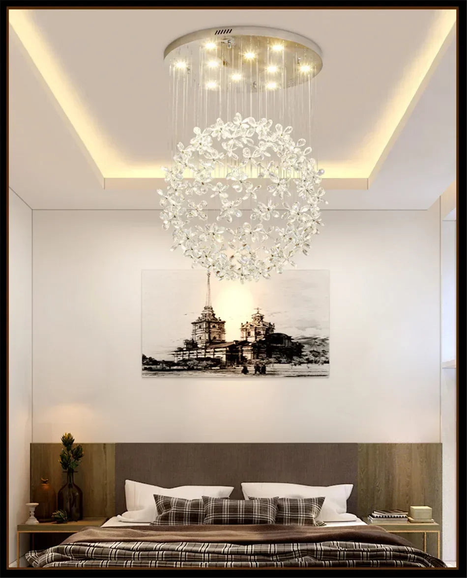 Lustre Cristal Moderne — Escalier