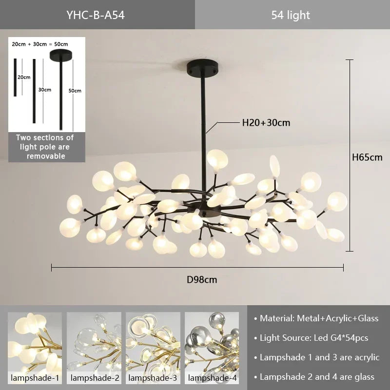 Lustre Fer Forgé — Lustre Branches LED