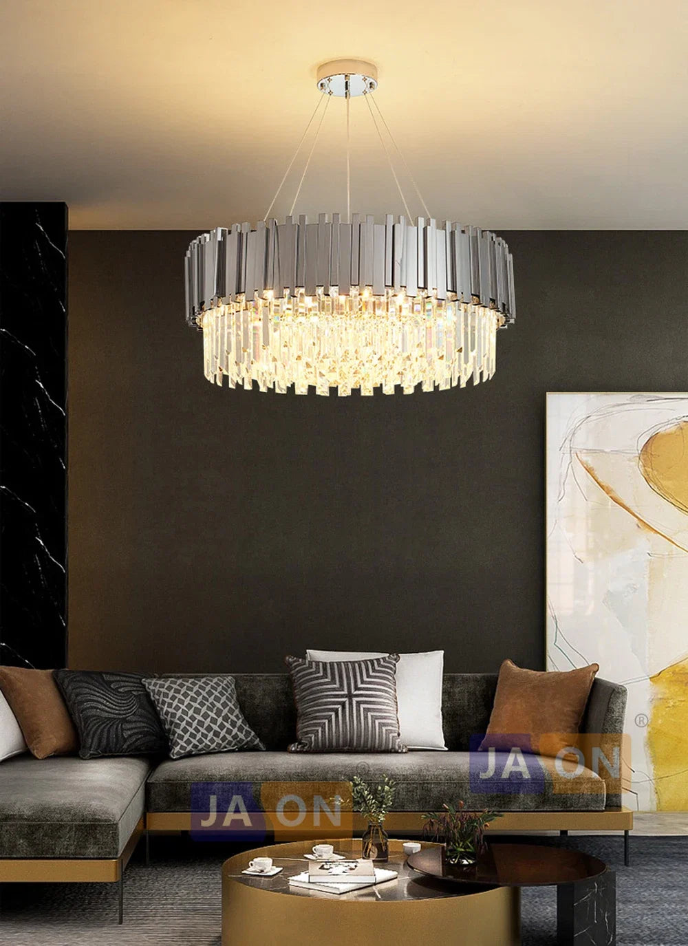 Lustre Cristal Design — Moderne — Oval 150cm