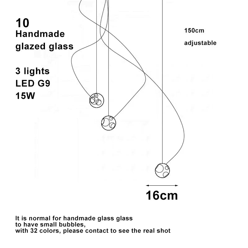 Lustre Design LED — Verre — 01 1 ampoule