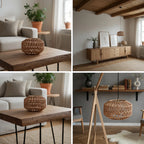 Lantern-style Lampshade, Warm-toned Lampshade, Decorative Lampshade, Hand-woven Lampshade, Adding a Cozy and Warm Ambiance to Th