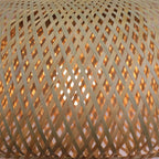 Lustre Bambou Artisanal 30/38/45cm | Suspension Rotin Fait Main | Luminaire Naturel Boho