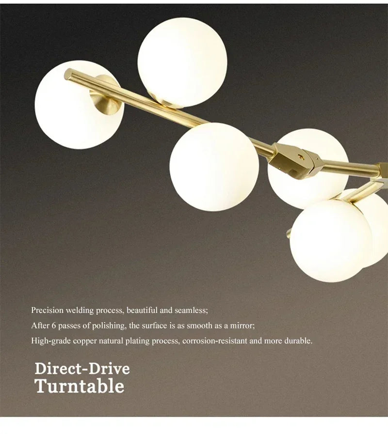 Lustre Boule Design — Noir 24 ampoules