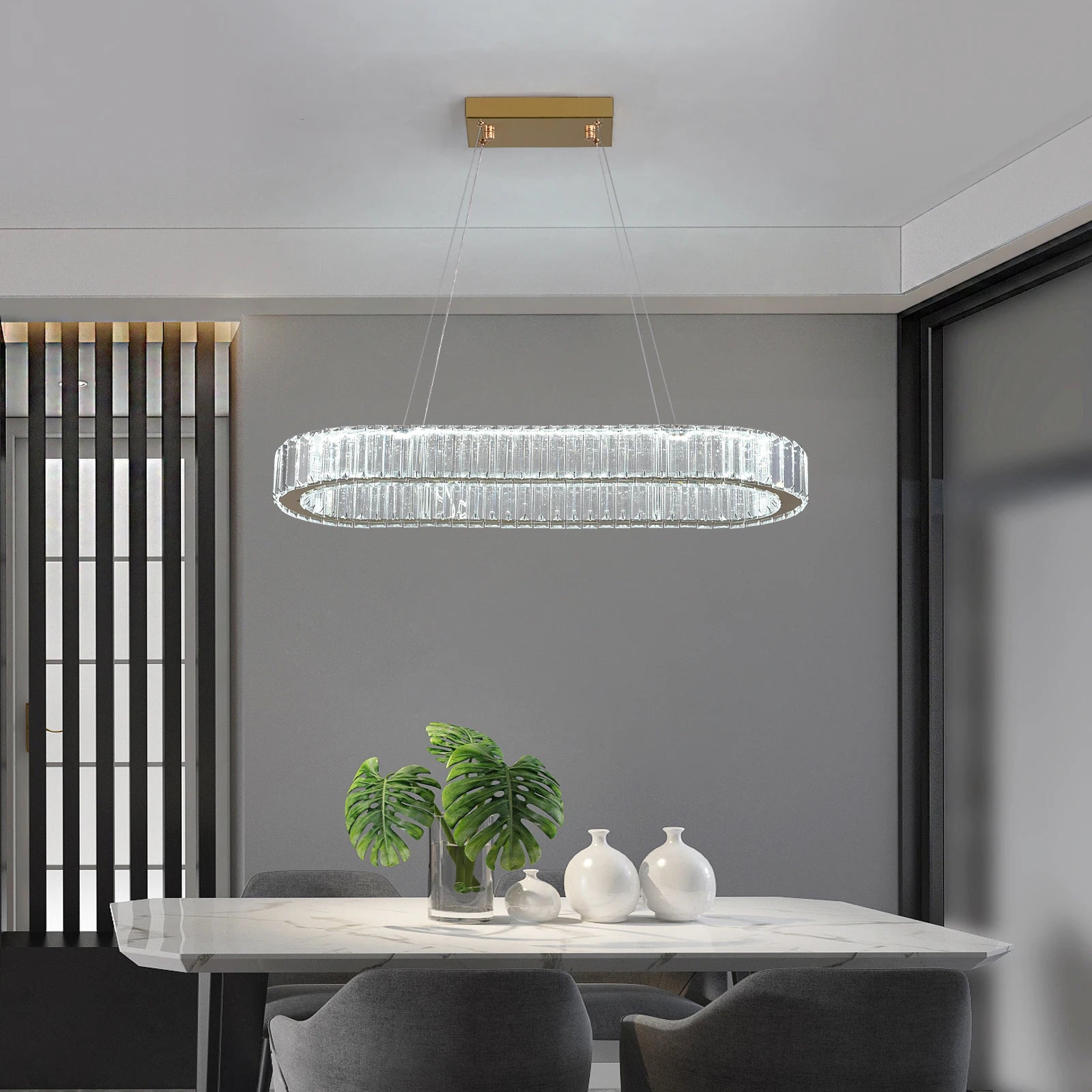 Lustre Verre — Plafonnier LED Cristal