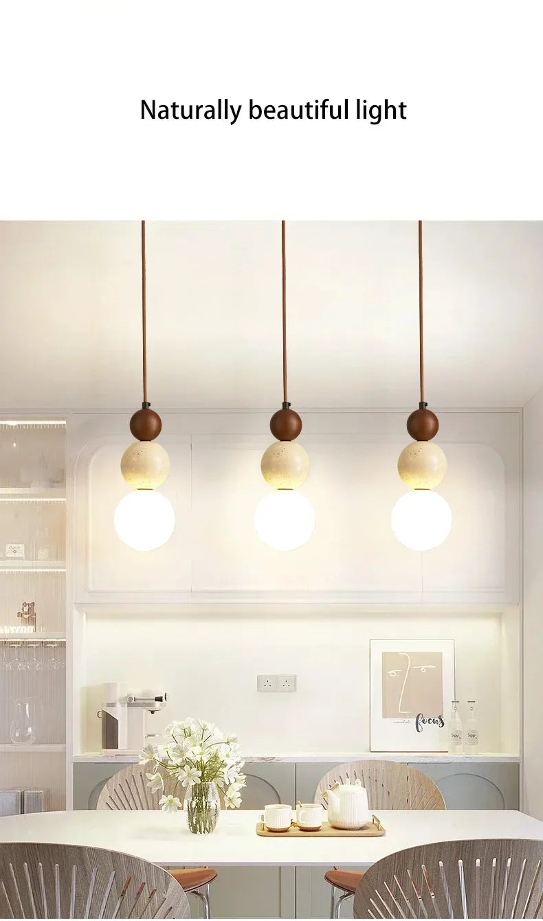 Suspension Design Bauhaus Crème — Pierre et Bois Médiéval — Chambre et Bar
