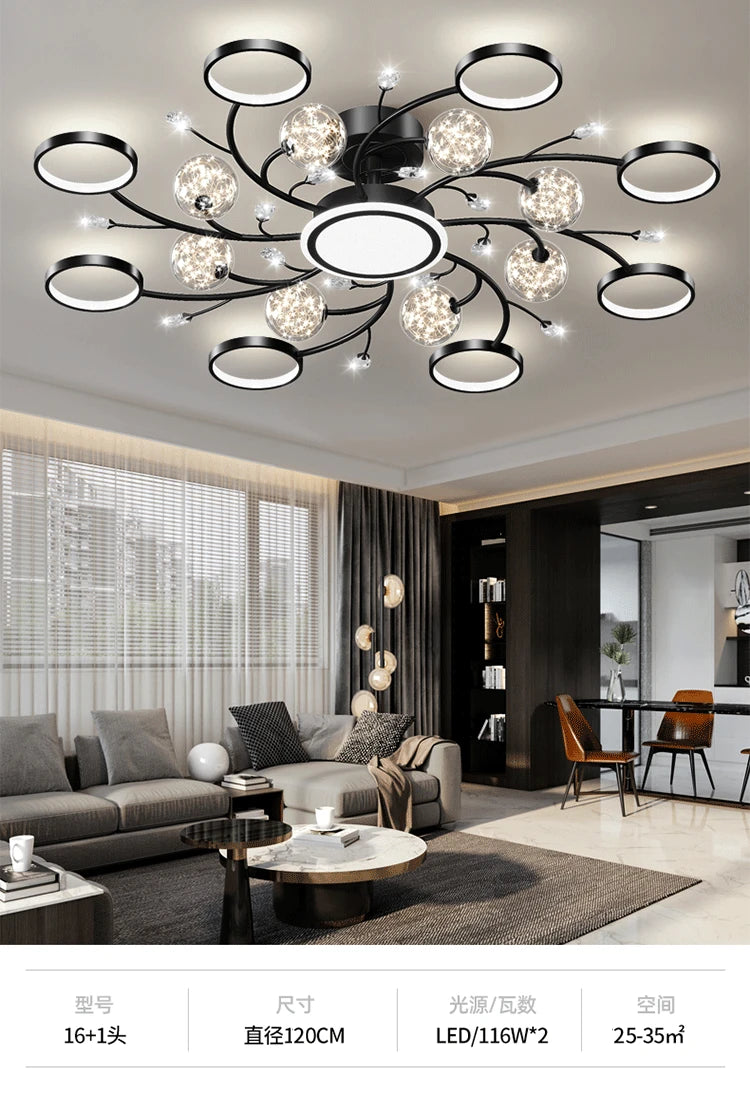 Lustre Salon Noir — Moderne