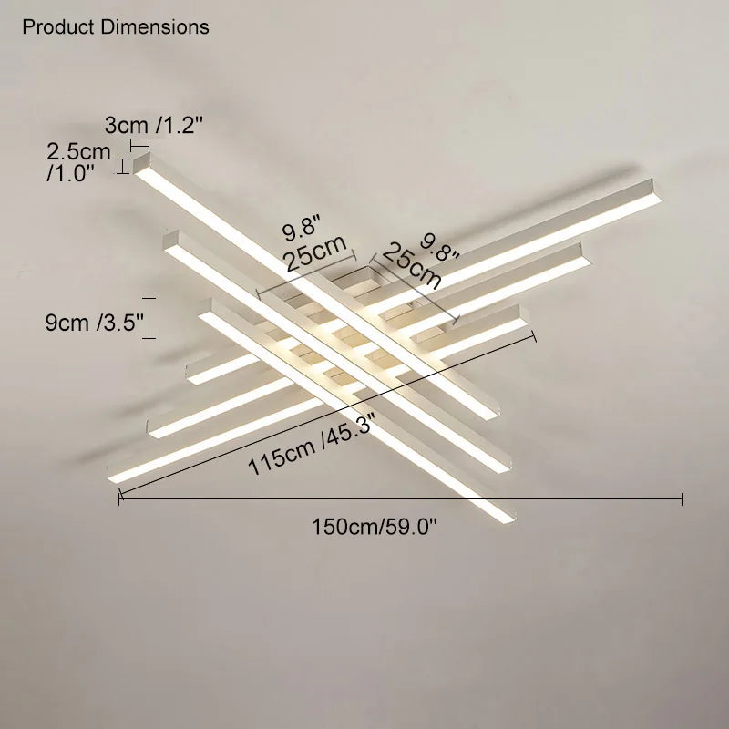Lustre LED Chambre — Noir