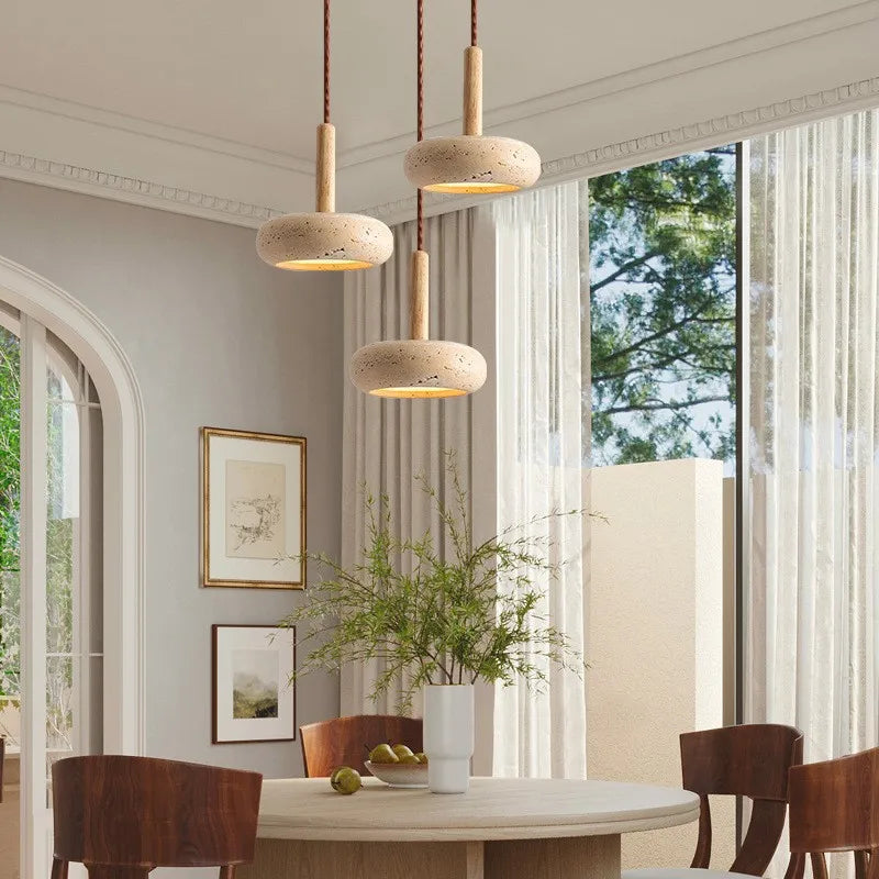 Suspension Pierre d'Agate Naturelle — Design Vintage Unique — Chambre et Restaurant