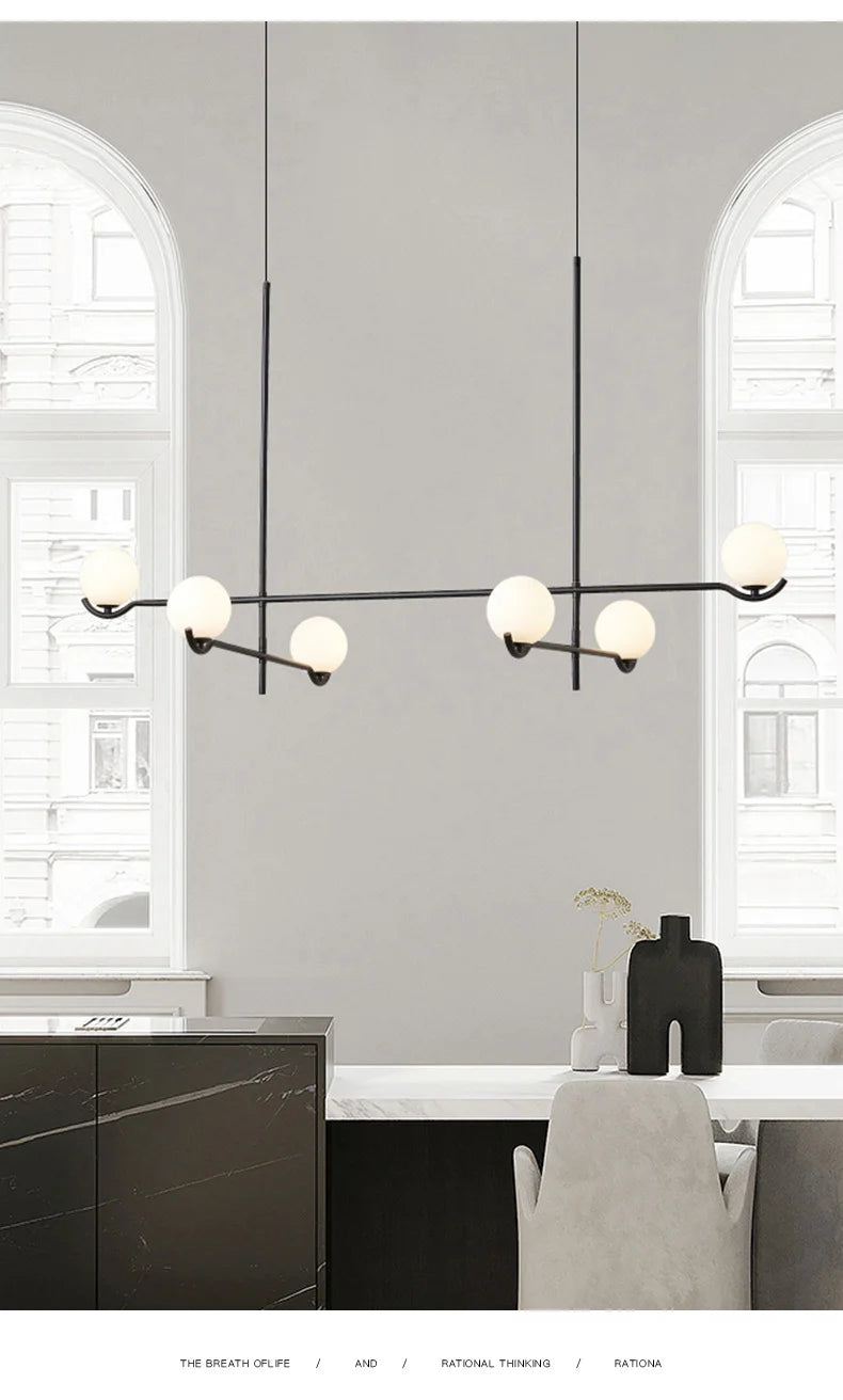 Lustre Noir Moderne — Verre