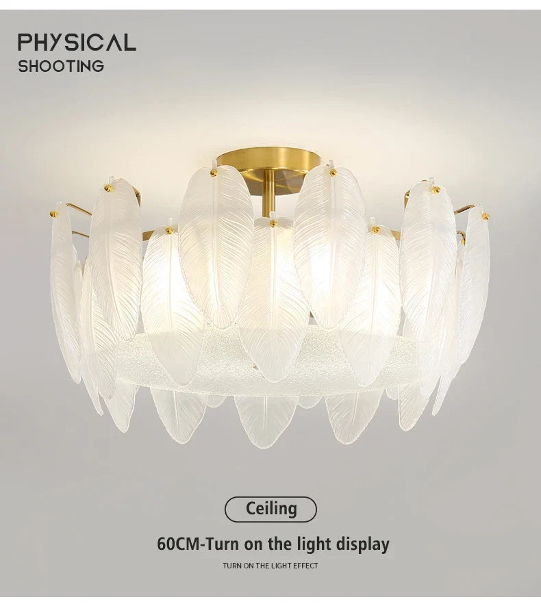 Lustre Chambre Bébé — Verre — Plafonnier D60cm