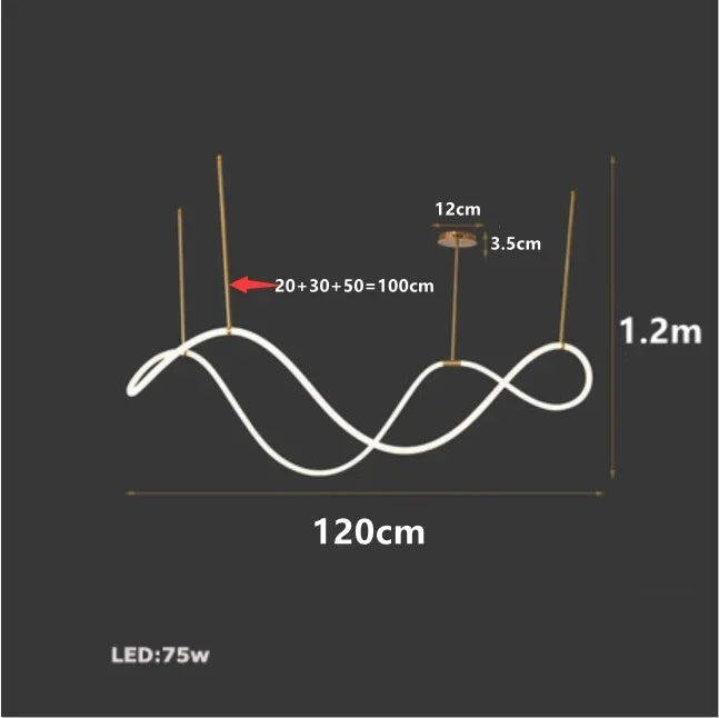 Lustre Cuisine Industriel — Nordique — Doré 150 cm A