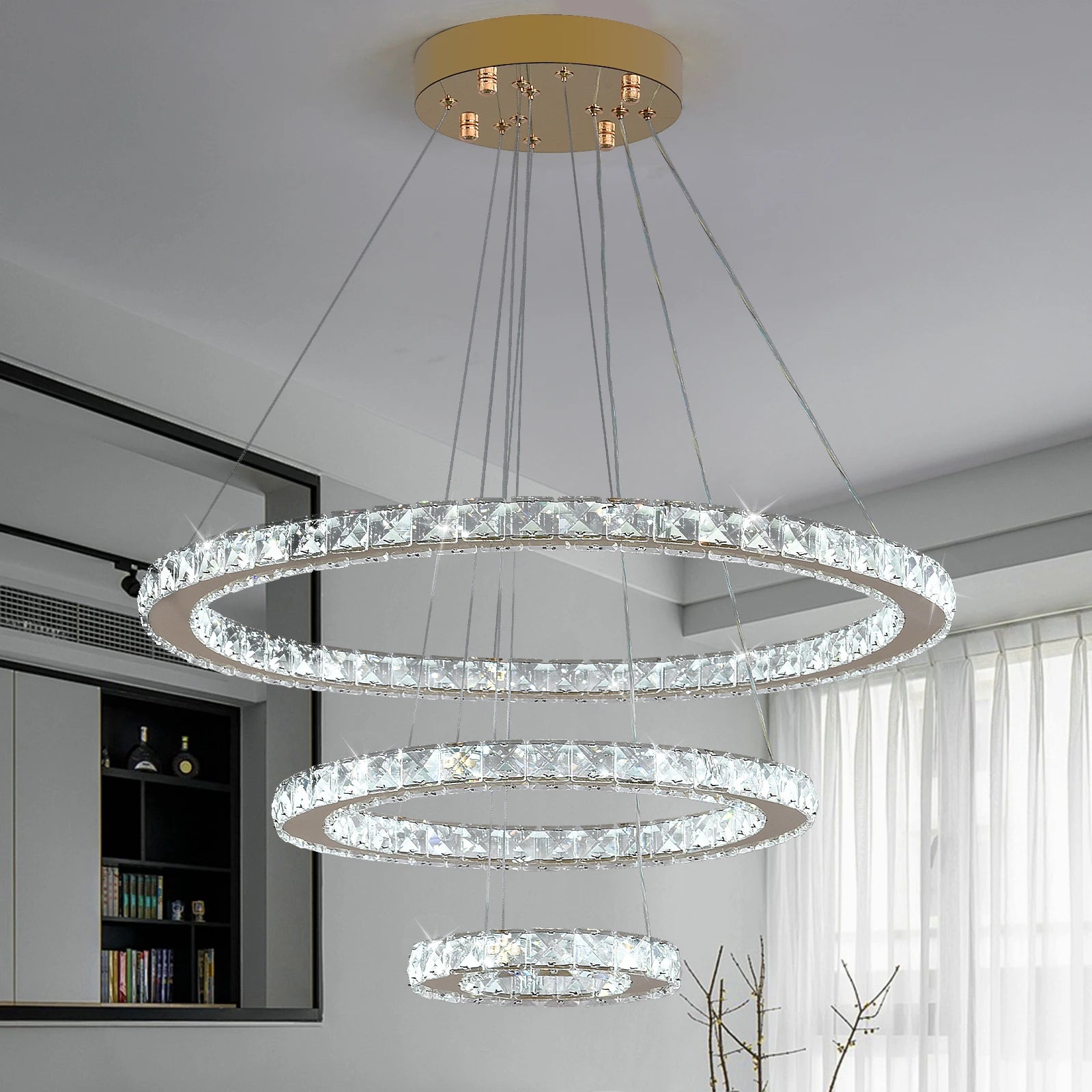 Lustre À Pampilles — Plafonnier LED Cristal