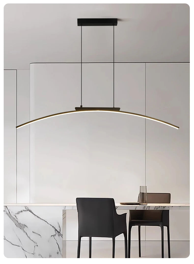 Suspension Arc LED Design Élégant — Luminosité Réglable — Salle à Manger