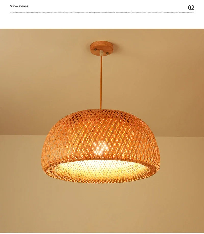 Suspension Bambou Artisanale LED - Lustre Design Naturel 2025