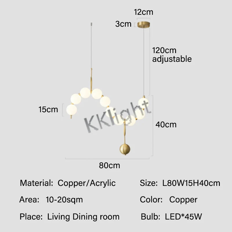 Lustre Art Déco — Cuivre