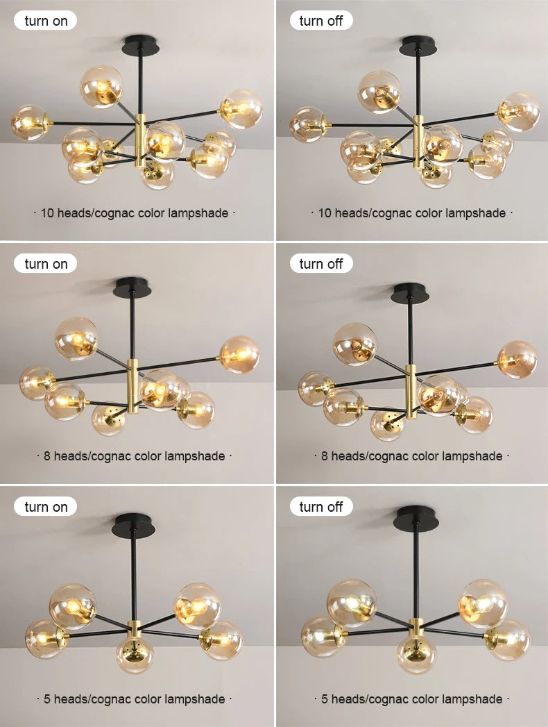 Lustre Boule En Verre — Plafonnier Boule Moderne