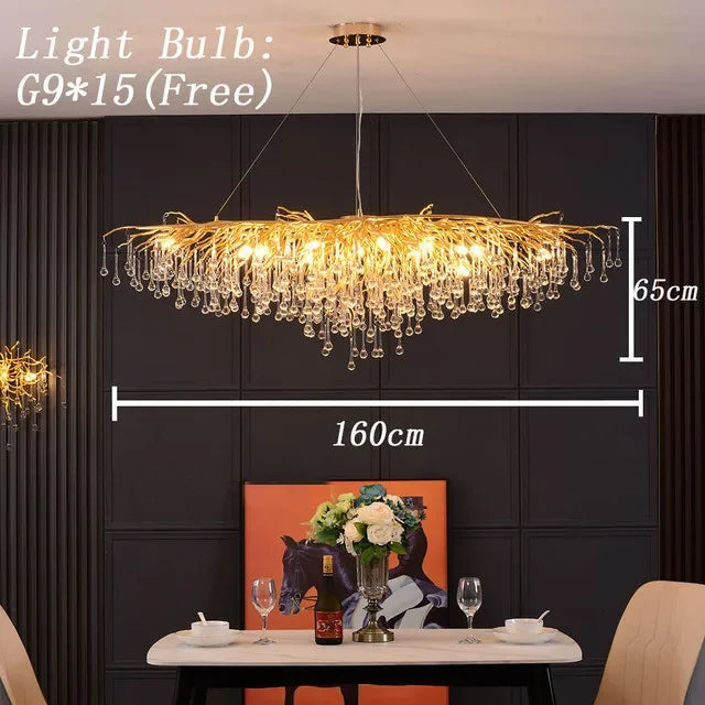 Lustre Araignée Design — Cristal — Longueur 150cm