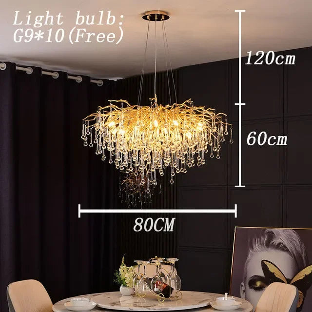 Lustre Araignée Design — Cristal — Longueur 150cm