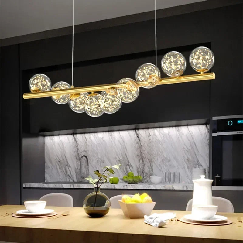 Lustre Boule Verre Design — LED — Type A - 7 ampoules - 49W