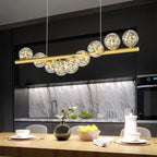 Lustre Boule Verre Design — LED — 2Hesds-Blanc Laiteux
