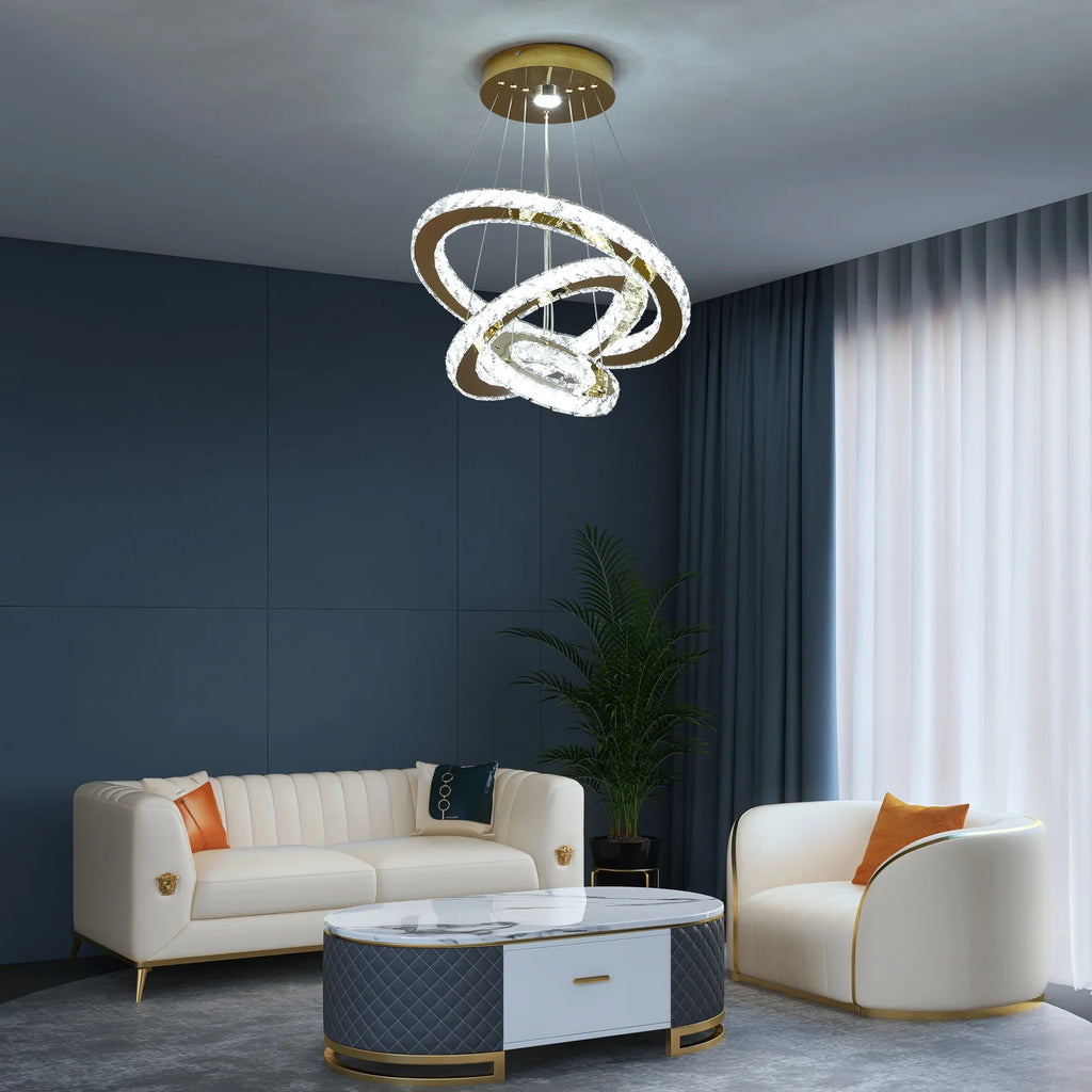 French Luxury Crystal Chandeliers Hall Living Room LED Ceiling Lamp Pendant Ceiling Light Room Kitchen Dining Table Decoration