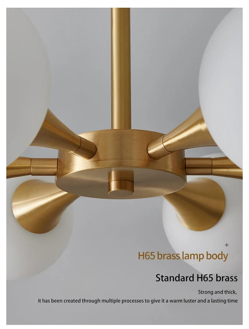 Lustre Cuivre — Plafonnier Boule Moderne