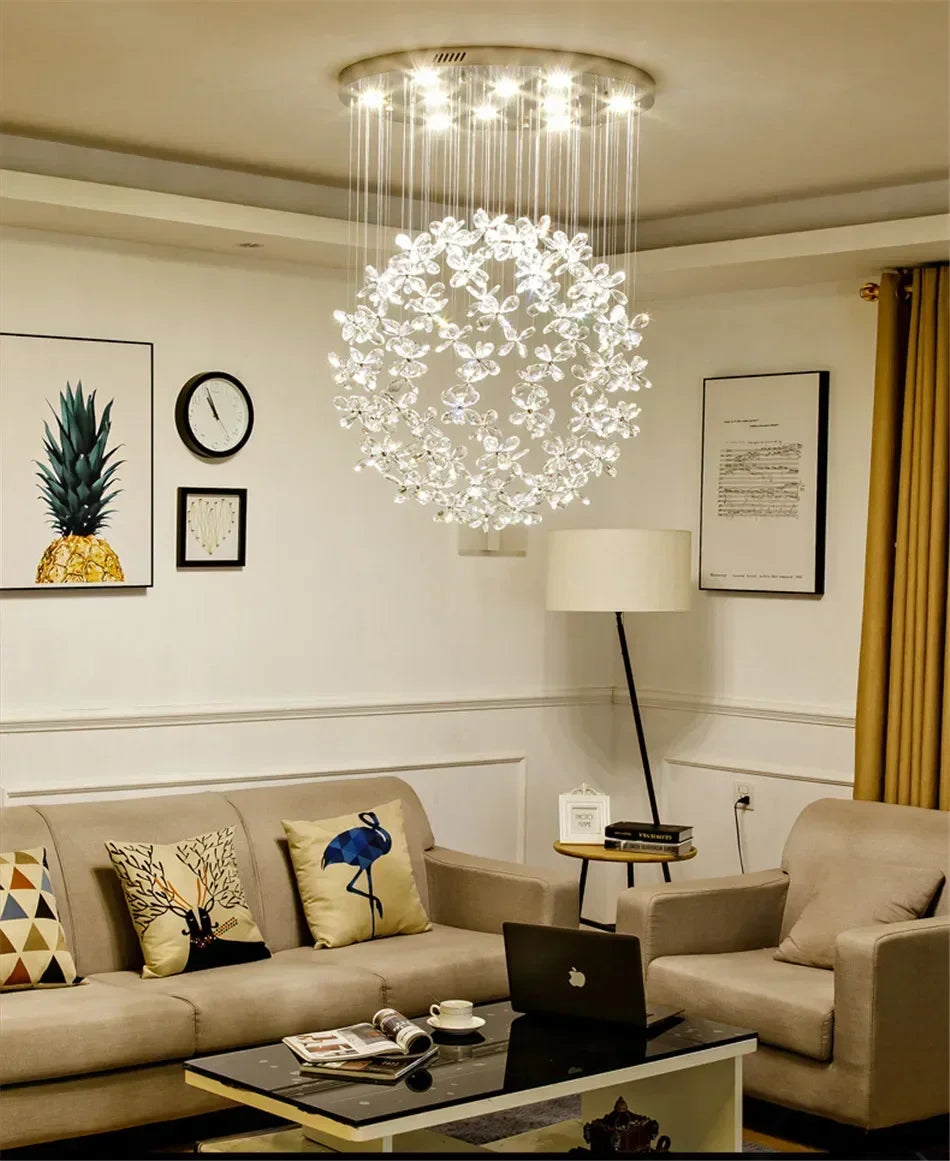 Lustre Cristal Moderne — Escalier